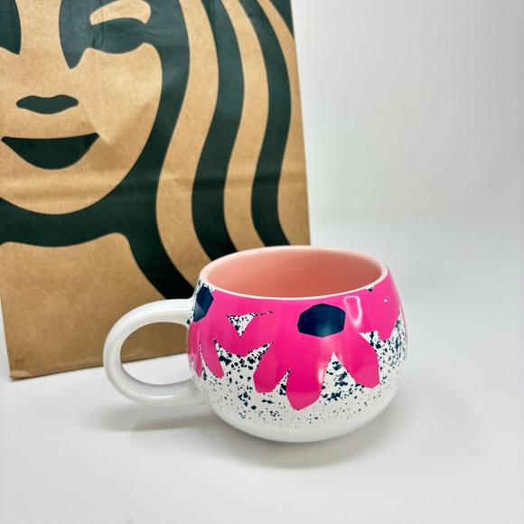 STARBUCKS Spring 2023 Ceramic Pink Flower Mug 14 0z. - Picture 3 of 5
